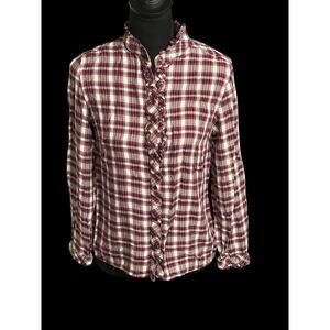 COMO Women’s Button Up Shirt Size Small Long Sleeve Plaid